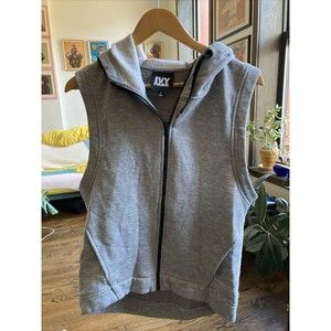 Ivy Park Quilted Logo Workout Sweatshirt Zip Up Hooded Vest Gray Women’s Size S